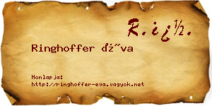 Ringhoffer Éva névjegykártya